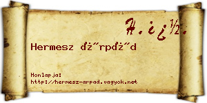 Hermesz Árpád névjegykártya