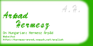 arpad hermesz business card