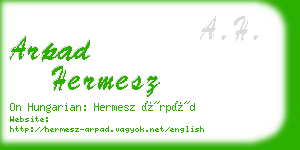 arpad hermesz business card